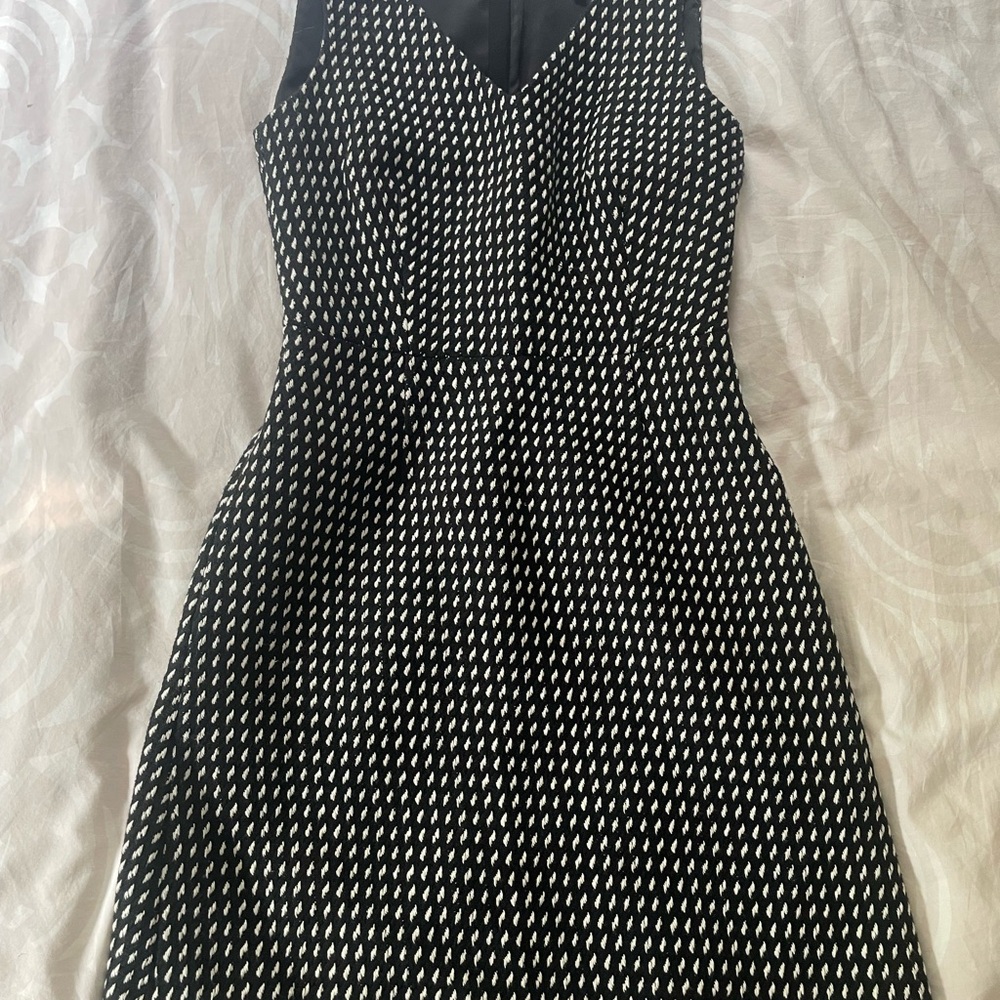 PAULE KA Black and White Sheath Mini Dress